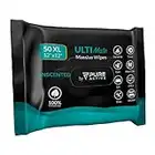 Pure Active Ultimate Shower Body and Face Wipes, Biodegradable Personal Hygiene Body Cleansing Wipes for Men for After Gym Travel Camping Adult Bathing Wipes (Unscented, 50 Wipes 12''x12'')