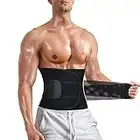 CHUMIAN Fascia Addominale Dimagrante per Uomo Cintura Regolabile Lombare Sauna di Neoprene Allenamento Waist Trimmer Belt Snellente per Dimagrire (Nero, XXL)