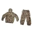 Costumes Ghillie Durables, Costume Ghille Feuillu 3D pour Jeunes Garçons, Adultes Homme et Femme à Capuche Gillies Costumes Ensemble, Adultes