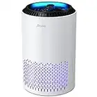 AROEVE Air Purifiers for Home, HEPA Air Purifiers Air Cleaner For Smoke Pollen Dander Hair Smell Portable Air Purifier with Sleep Mode Speed Control For Bedroom Office Living Room, MK01- White