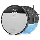 ILIFE V8s, 2-in-1 Robot Vacuum and Mop, Big 750ml Dustbin,Enhanced Suction Inlet,Zigzag Cleaning Path,Ideal for Pet Hair,Self-Charging Robotic Vacuum, LCD Display,Schedule,Ideal for Hard Floor