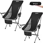 KingCamp Ultralight High Back Folding Camping Chairs Adults with Armrest, Upgrade All-Aluminum Alloy Bracket, 2 Pack Lightweight Camping Chair Camp Compact Portable Outdoors with Carry Bag