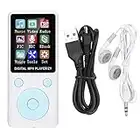 Music Player, mp3/mp4 Digital Music Player MP4 Player Bluetooth Kids mp3 Player 8G Bluetooth Support 32G Memory Card Round Buttons(White)