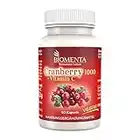 BIOMENTA Cranberry 1000 – 60 Vegane Kapseln - 1000 mg Cranberry Extrakt + 500 mg Vitamin C/Tag