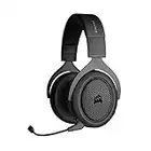 Corsair HS70 BLUETOOTH Casque Gaming Multiplateforme (Audio du Jeu et Discussion en Simultané, Compatibilité avec de Nombreux Appareils, Oreillettes Ajustables Rembourrées de Mousse) Noir