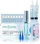 Smile Science Harley Street - Kit de recharge de gel de blanchiment des dents professionnel - Comprend des recharges de gel de blanchiment des dents, un détachant - 100% sans danger pour l'émail