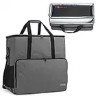 CURMIO Housse de Transport pour Tour et Moniteur d'ordinateur de Bureau, Sac fourre-Tout de Voyage à bandoulière pour Ordinateur hôte de Jeu PC, Moniteur, Clavier, câble et Souris, écouteurs, Gris