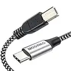 MOSWAG 1M Typ C auf USB B Kabel Nylon geflochtenes USB C Midi Kabel Drucker Scanner Kabel mit Metallanschluss Kompatibel mit AiO,HP,Canon,Samsung Druckern und mehr