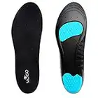 MOISO Full length Orthotic Insoles with Arch Support and Metatarsal Pad for Plantar Fasciitis Design for men & women, Black, Men 7.5-8.5 or Women 8-10 UK