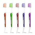 HRASY 5 Pack Orthodontic Toothbrush Double-Ended Interspace Brush V-Trim Brush for Brace and Teeth Detail Cleaning, 5 Colors