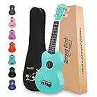 Strong Wind Soprano Ukulele 21 Inch Basswood Ukeleles for Beginners Four Strings Hawaiian Guitar Ukulele for Adults Teenagers with Gig Bag, Light Blue