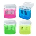 Pencil Sharpeners, Manual Pencil Sharpener with Lid, Handheld Pencil Sharpener for Colored Pencils, Protable Pencil Sharpener for Kids and Adults, Dual Holes Pencil Sharpener for Classroom Office