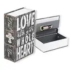 Secret Book Safe Box - Password Lock Hidden Cash Box, Portable Safe Box for Storing Money, Jewelry, Book and Passport.(Love)