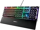 SteelSeries Apex 5 Teclado mecánico híbrido para gaming - Iluminación RGB por tecla - Display inteligente OLED - Teclado americano (QWERTY)