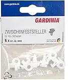 Gardinia Fermatenda per Binari per Tende in Alluminio, 13 mm, ABS, 6 pezzi, Bianco