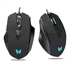 Gaming Mouse Wired,Comfortable USB Optical Computer Mouse Ergonomic,Breathing Colorful LED Light,4 Adjustable DPI(1200/1600/2400/3200) Black 6 Buttons Wired Mouse Gamer for laptop PC Mac Computer,etc.