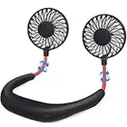 RUNDONG Neck Fan,Portable Fan Hand Held USB Mini Personal Sports Neck Hanging Fan Desk Small Hand Free Fan Perfect for Office Household Travel Room Outdoor Sports (black)