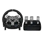Logitech G920 Driving Force Racing Wheel and Floor Pedals, Real Force Feedback, Stainless Steel Paddle Shifters, Leather Steering Wheel Cover for Xbox Series X|S, Xbox One, PC, Mac - Black