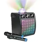 Portable Karaoke Machine & Speaker with Wireless Microphone & Disco Party Light. Mr Entertainer MoonboX (2 x Wireless Microphones)