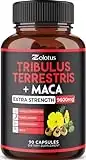 Premium Tribulus Terrestris + Maca, 9600mg Per Capsule, 3 Months Supply, Highest Potency with Ashwagndha, Panax Ginseng, Boost Energy, Mood, Stamina & Performance, for Men & Women