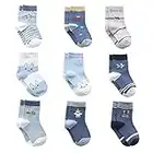 Cotton Coming Cotton Baby Boy Socks, 9 Pairs Cute Socks for Baby Boys 0-6 Months