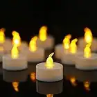 LFSEMINI LED Tea Lights, 24/50/100/200/400 Pack Flameless Tea Lights, Warm Yellow/Warm White Flickering Light, Last 150 Hours +, Battery Operated Tea Lights for Decoration(24pcs Yellow)