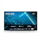 Philips 55OLED707/12, 55 Pouces 4K OLED HDR, Moteur P5, Technologie Ambilight Innovante, Son Dolby Atmos, Smart TV, Image et Son Cinématographiques