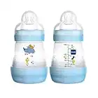 MAM Easy Start Anti-Colic Bottle 5oz (2 count), MAM Baby Bottle with Slow Flow Nipple, Breastfed Baby Feeding Essentials, Boy