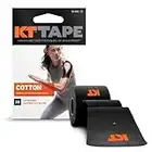 KT Tape Original Cotton Elastic Kinesiology Therapeutic Athletic Tape, 20 Precut 10 inch Strips, Black, Latex Free, Breathable, Pro & Olympic Choice (KTT-AW-Black)