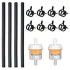 HSEAMALL 1/4-Inch Motorcycle Inline Fuel Filter Kit,4PCS Diameter 6 mm Fuel Line and 2PCS 6 .5mm Petrol Filter and 8PCS Hose Clips for Car Motorcycle Scooter