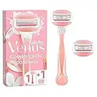 Gillette Venus Comfortglide Spa Breeze Rasierer Damen, Damenrasierer + 2 Rasierklingen mit 3-fach Klinge, Frauen Geschenk