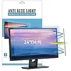 LAMA Anti Blaulichtfilter für 24 Zoll Monitor, Blaulicht blockierende Displayschutzfolie, Anti Blue Screen Protector Anti UV/Blendschutz/Augenschutz, Universal Bildschirmfilter 16:9 (531x298mm)