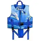 Rrtizan Life Jacket for Kids, Childrens Swimming Float Jacket Neoprene Swimsuit, Girls Boys Float Vest Buoyancy Swimwear for Learn to Swim/1-9Years/17-77KG (M, Blue)