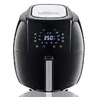 GoWISE USA 5.8-Quarts 8-in-1 Electric Air Fryer XL + 50 Recipes for Your Air Fryer Book (Black)
