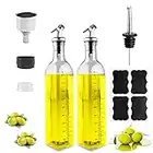 Gvolatee 2 X aceitera antigoteo cristal 500ml, dispensador de aceite y vinagre con Vertidor, Embudo de acero inoxidable, Tapa Antiincrustante, botella aceite de oliva para Cocina, Ensalada, Barbacoa