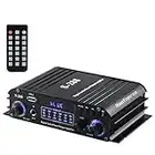 500Wx4 Amplificatore Audio, Bluetooth 5.0 Amplificatore Max 600W Auto 4.1 Canali, Amplificatore Stereo hifi 40W X 4 +Subwoofer attivo Uscita di picco con Lngresso USB/Scheda SD/ 110-240V a 12V