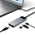 Qhou Hub USB A, 4-en-1 Adaptador USB A a USB 3.2 (4*Puerto USB 3.2 Gen 2) con Cable de 50 cm de Largo, Compatible con Ordenador Portátil/Tableta/Ratón/Teclado/Otros Dispositivos Tipo A