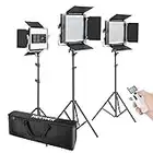 Neewer 3 Pacco Kit di illuminazione Avanzata per Video 2,4G 480 LED, Pannello LED Bi-colore Dimmerabile con Schermo LCD Telecomando 2,4G Supporto di Luce per Fotografia di Ritratto Prodotto