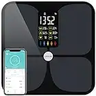 Scales for Body Weight and Fat, Lescale Large Display Weight Scale, High Accurate Body Fat Scale Digital Bluetooth Bathroom Scale for BMI Heart Rate, 15 Body Composition Analyzer Sync with Fitness App