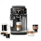 PHILIPS 4300 Series Fully Automatic Espresso Machine - LatteGo Milk Frother, 8 Coffee Varieties, Intuitive Touch Display, Black, (EP4347/94)