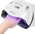 220W UV LED Nail Lamp, Fast Nail Curing Lamps for Home & Salon, Led Nail Dryer for Gel Polish with Automatic Sensor/4 Timer Setting, Handle Professional Nail Art Tools