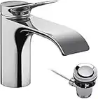 hansgrohe Waschtischarmatur Vivenis, Wasserhahn Bad mit Auslauf Höhe 80 mm, mit Zugstange, Badarmatur wassersparend, Chrom