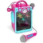 Croove Karaoke Machine for Kids | Karoke Set with 2 Microphones | Bluetooth/AUX/USB Connectivity | Pink Kareoke Machine for Girls | Portable Singing Machine with Flashing Disco Lights