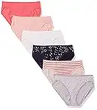 Amazon Essentials Women's Cotton High Leg Brief Underwear (Available in Plus Size), Pack of 6, Stars and Dots, X-Large