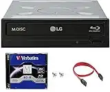 LG WH16NS40 16X Blu-ray BDXL DVD CD Internal Burner Drive Bundle with Free 25GB M-DISC BD + SATA Cable + Mounting Screws