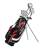 MacGregor Golf Mens CG2000 Graphite Irons Graphite Woods Golf Club & Stand Bag Package Set, Mens Right Hand, Black/Red