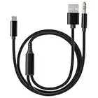 TargetGo [Aktualisierung] Aux-Kabel für iPhone, 2-in-1-Audio-Ladekabel für iPad, 3,5-mm-Aux-Klinkenkabel funktioniert mit Auto-Stereo-Lautsprecher-Kopfhörern (3,94 ft)