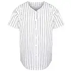 Blank Plain Hip Hop Hipster Baseball Jersey Button Down Shirts Sports Uniforms Men Women Jersey - white - XXXL