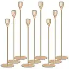 9PC Gold Candle Holders,Candle Holder,Taper Candle Holders,Candle Stick Candle Holder，Candlestick Holders,candlesticks,Gold Candlestick Holder，Gold Candle Holders for Table Centerpiece.