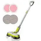 Cordless Electric Mop, Electric Spin Mop with LED Headlight and Water Spray, Up to 60 mins Powerful Floor Cleaner with 300ml Water Tank, Polisher for Hardwood, Tile Floors, Quiet Cleaning & Waxing